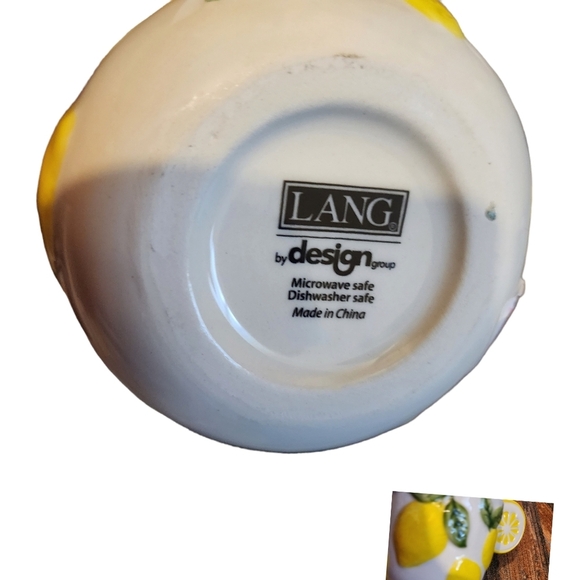 Lemon Cup Mug Painted by Hand..LANG by Design Group Cup.. Microwave/Dishwasher - Picture 4 of 6